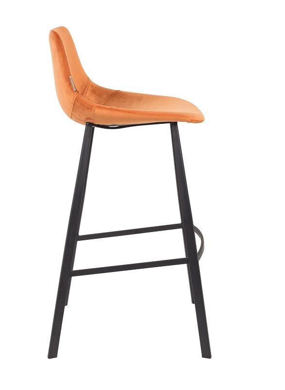 Dutchbone Franky Barstool, Orange Velvet