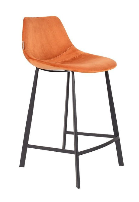 Dutchbone Franky Barstol, Orange Velvet, SH: 65 cm