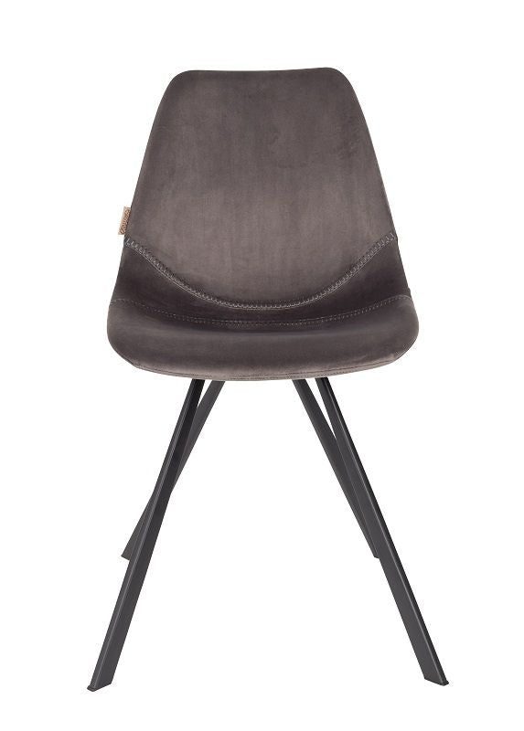 Dutchbone Franky Dining Chair, Grey Velvet