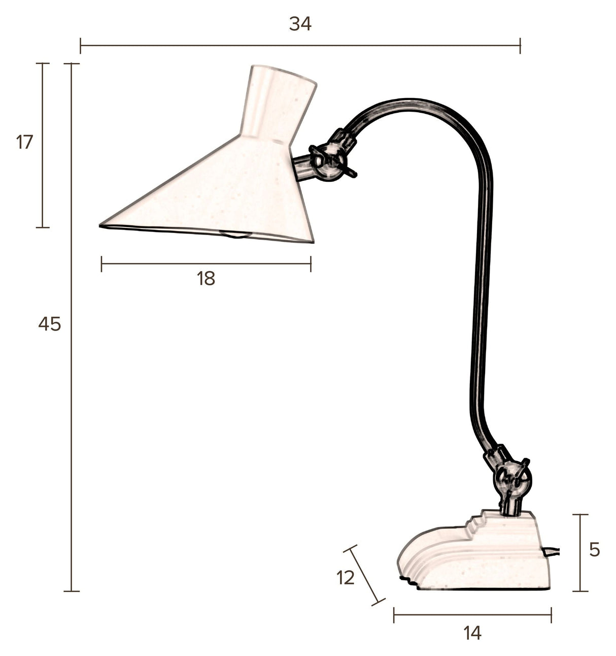 Dutchbone Gaia bordslampa, elfenben