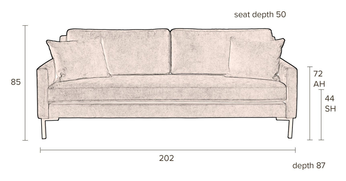 Dutchbone Houda 3-Pers. Soffa, karamell