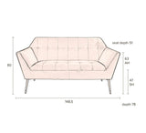 Dutchbone Kate 2-Pers. Soffa rosa, lera