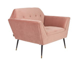 Dutchbone Kate Lounge -stol, rosa lera