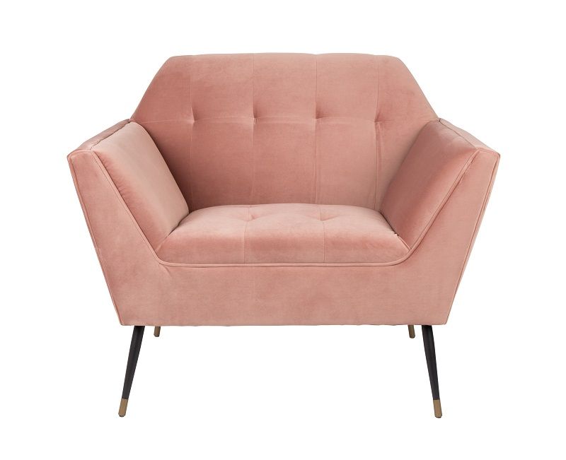 Dutchbone Kate Lounge -stol, rosa lera