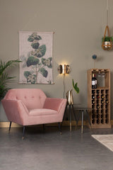 Dutchbone Kate Lounge -stol, rosa lera