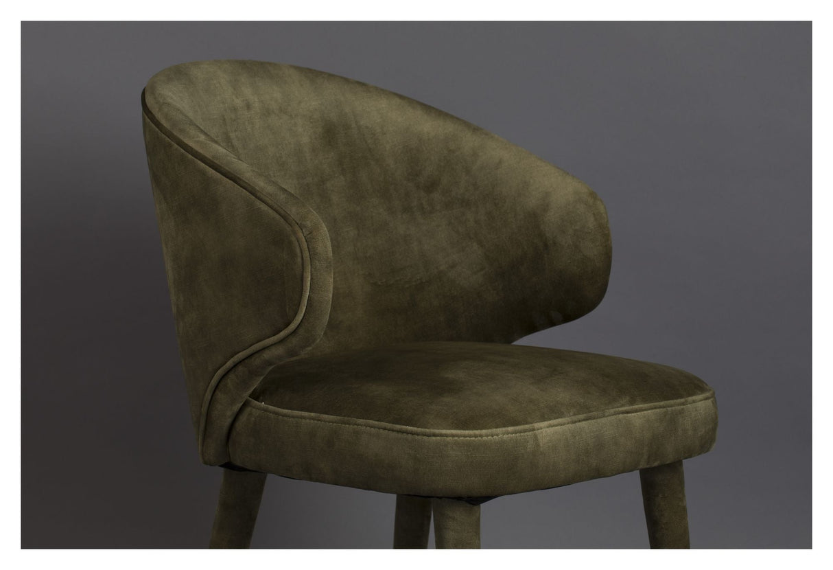 Dutchbone Lunar Dining Chair, Moss Velor