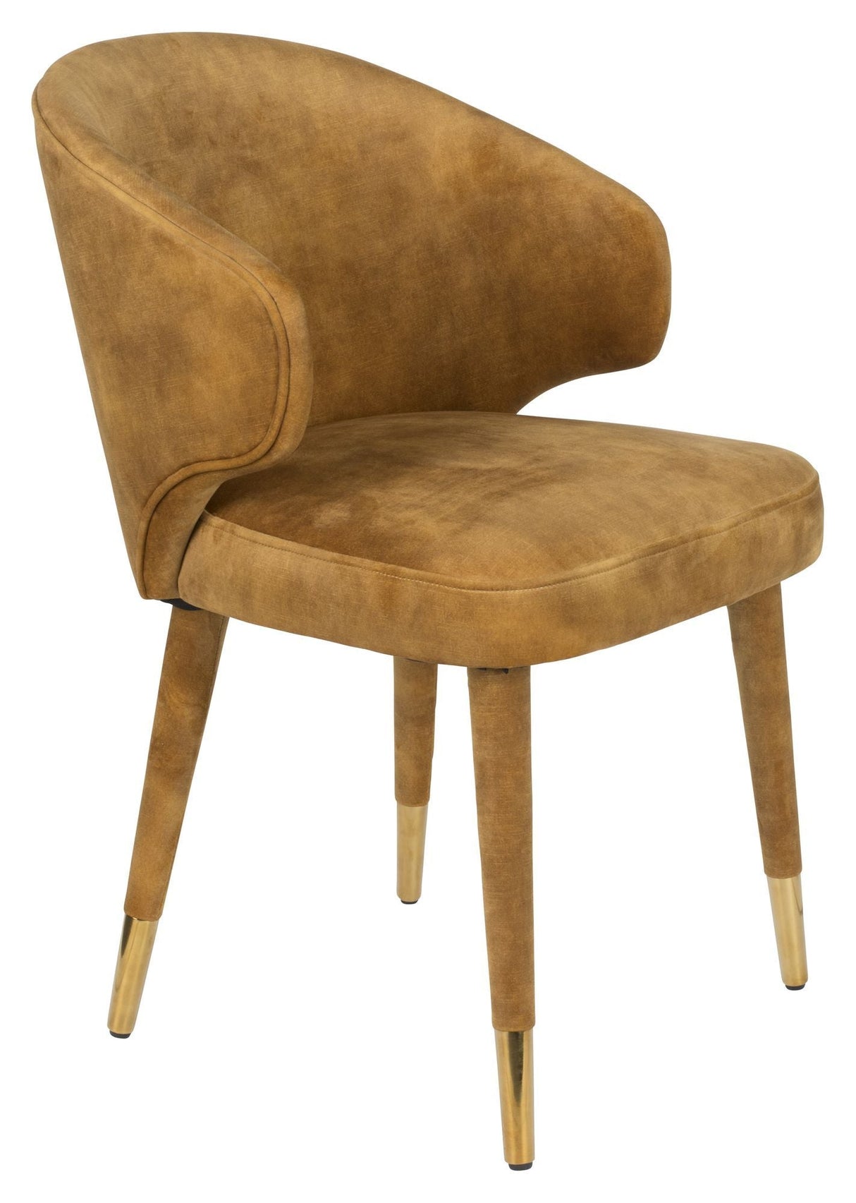 Dutchbone Lunar Dining Chair, Okker Velor