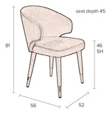 Dutchbone Lunar Dining Chair, Okker Velor