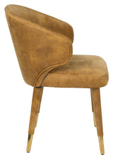 Dutchbone Lunar Dining Chair, Okker Velor