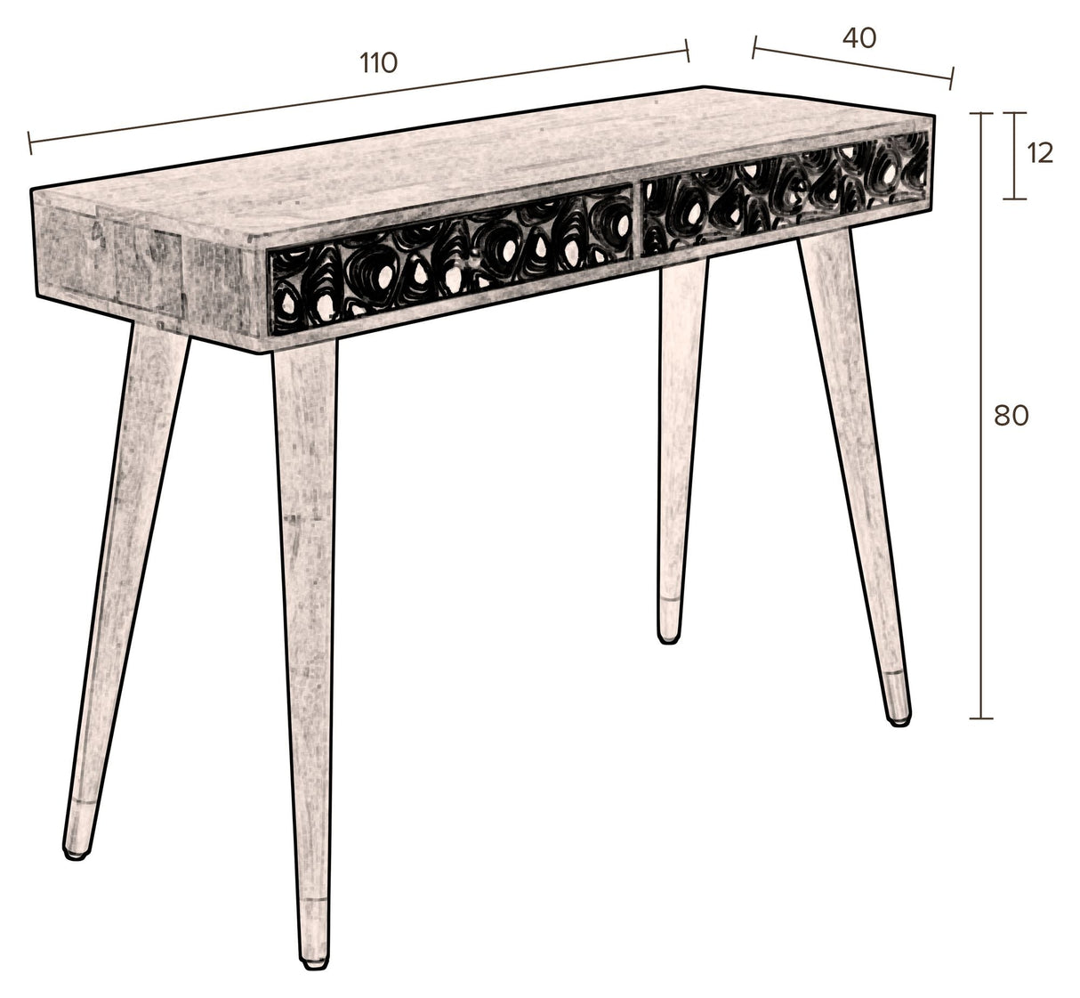 Dutchbone Meena Console Table, Mango Tree