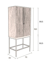 Dutchbone Nairobi Vitrine Cabinet H160 Brun/svart