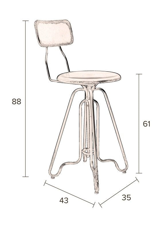 Dutchbone Ovid Counter Barstol, svart