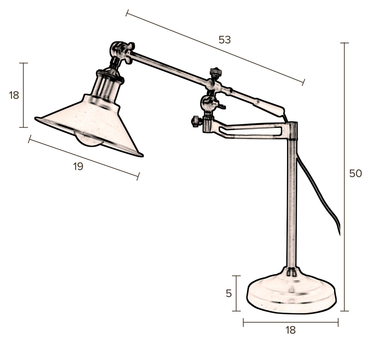 Dutchbone Penelope bordslampa, svart