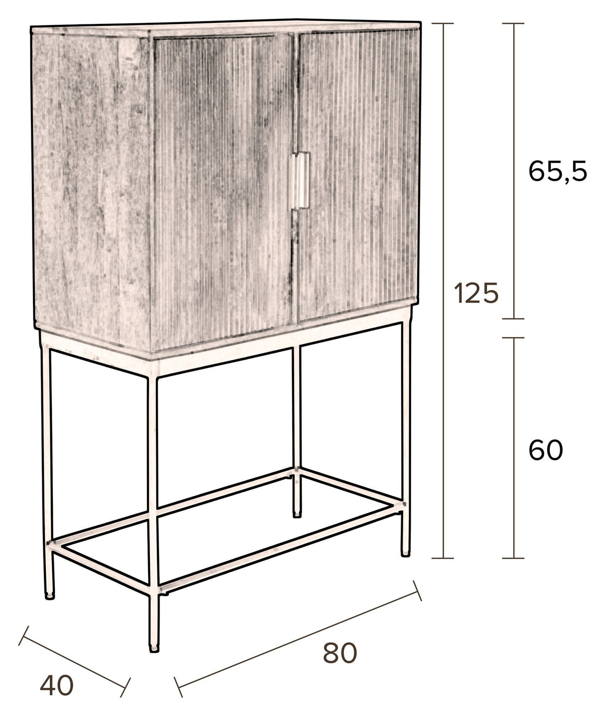 Dutchbone Saroo Sideboard 2D - Mango Wood