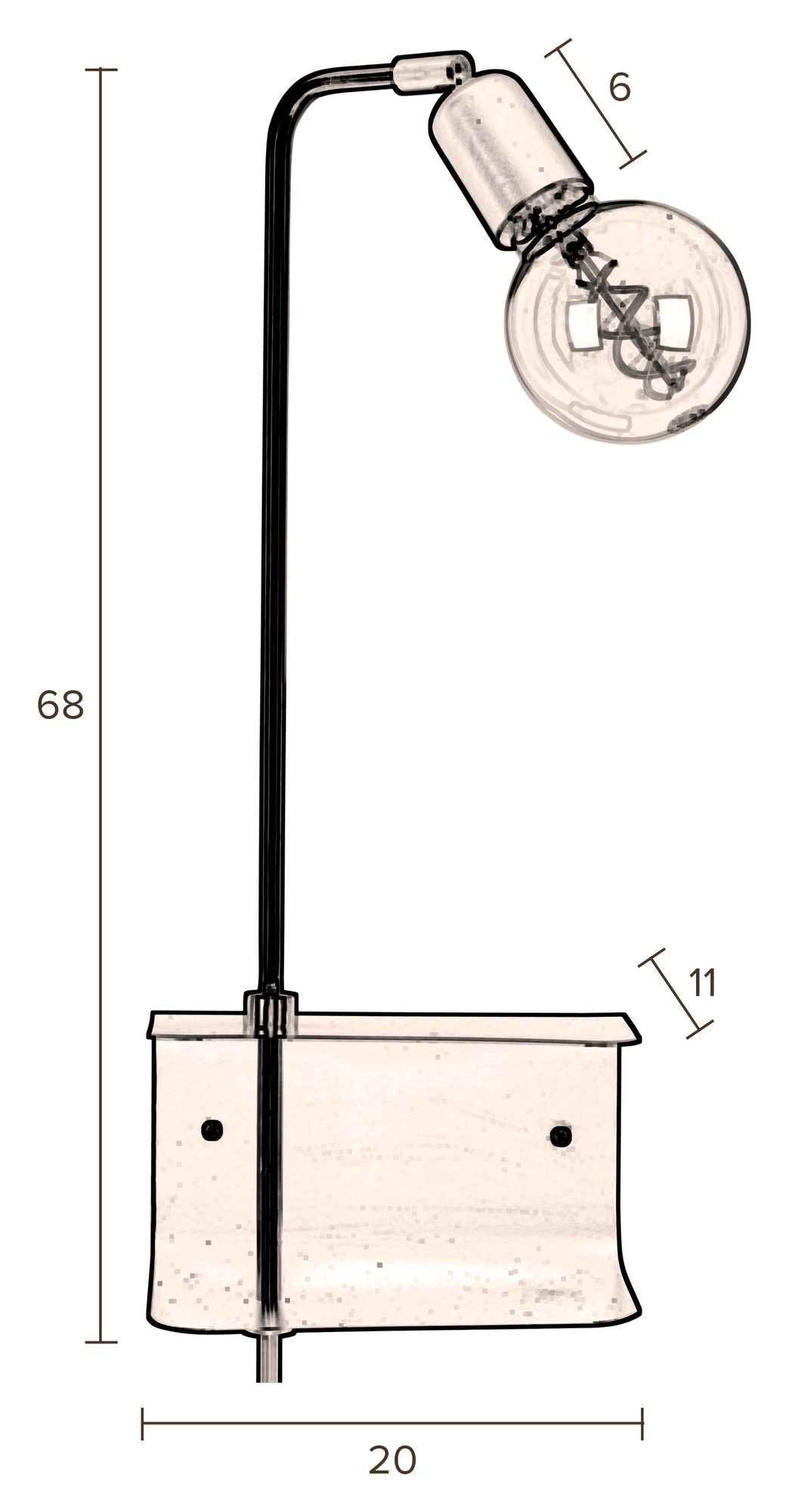 Dutchbone Shaw Wall Lamp, svart