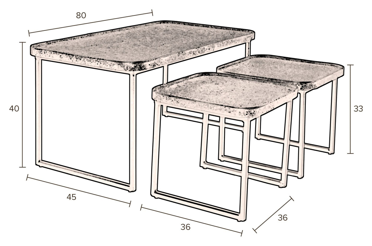 Dutchbone Winston Deposit Tabelluppsättning w. 3, matt svart