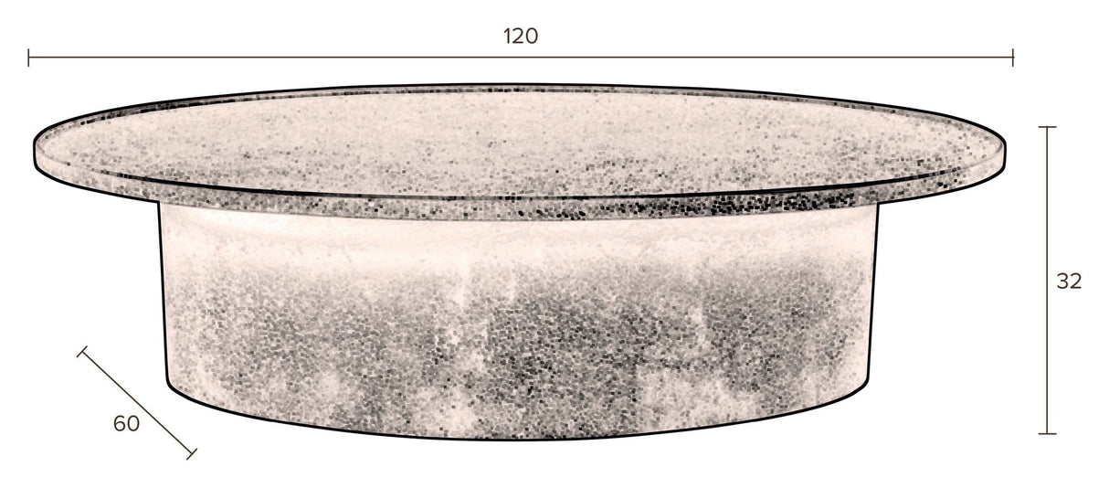 Dutchbone Winston soffbord, 120x60, matt svart