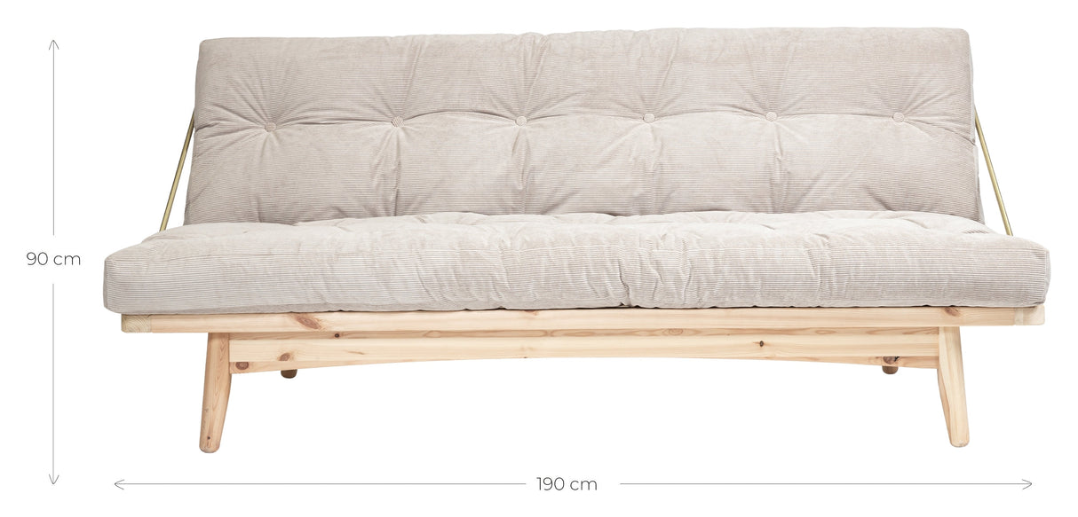 Folkbäddsoffa, tall/vete beige