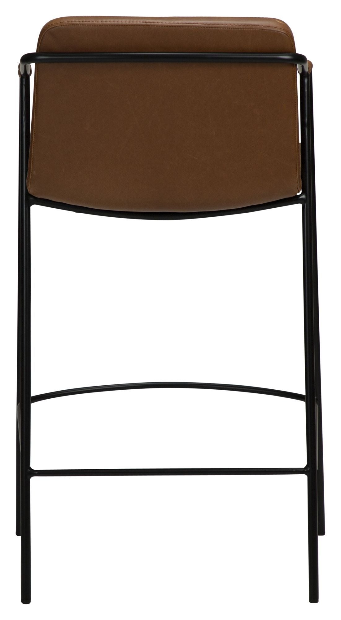 Boto Counter Chair, Vintage Light Brown Leatherette With Black Ben, SH: 67 CM