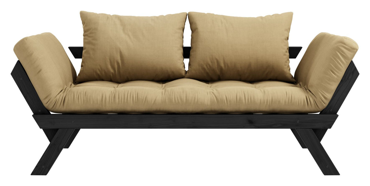 Bebop soffa säng, svart lackerad, tall/beige