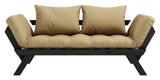 Bebop soffa säng, svart lackerad, tall/beige