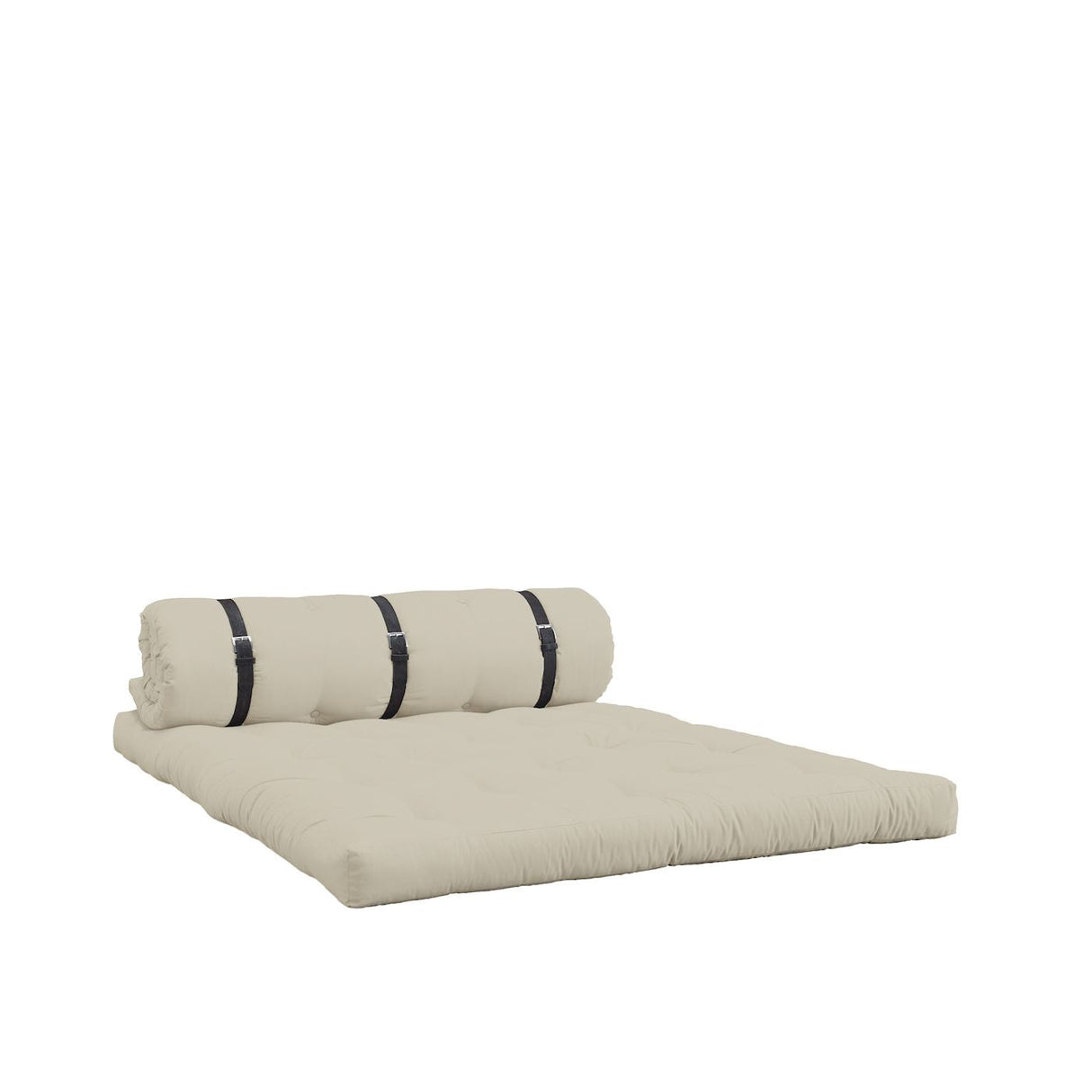 Spänne-up futon soffa, beige