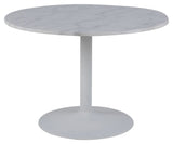 Cadiz Dining Table Ø110, White Guangxi Marble