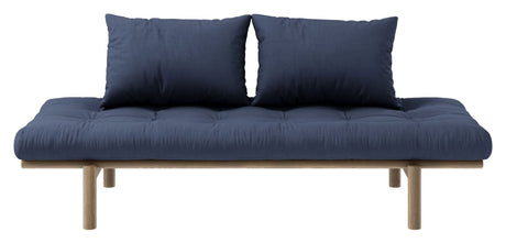 PACE DAGBED SOFA BED, BROWN LACKERAD PINE, NAVY