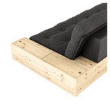 Basbäddsoffa med sidoboxar, vete beige/natur