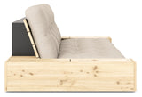 Basbäddsoffa med sidoboxar, beige/natur