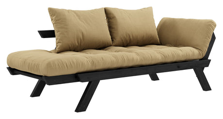 Bebop soffa säng, svart lackerad, tall/beige