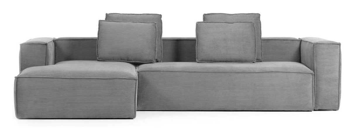 Block 3-Pers. Soffa med vänsterläge Chaise Dark Grey Velvet