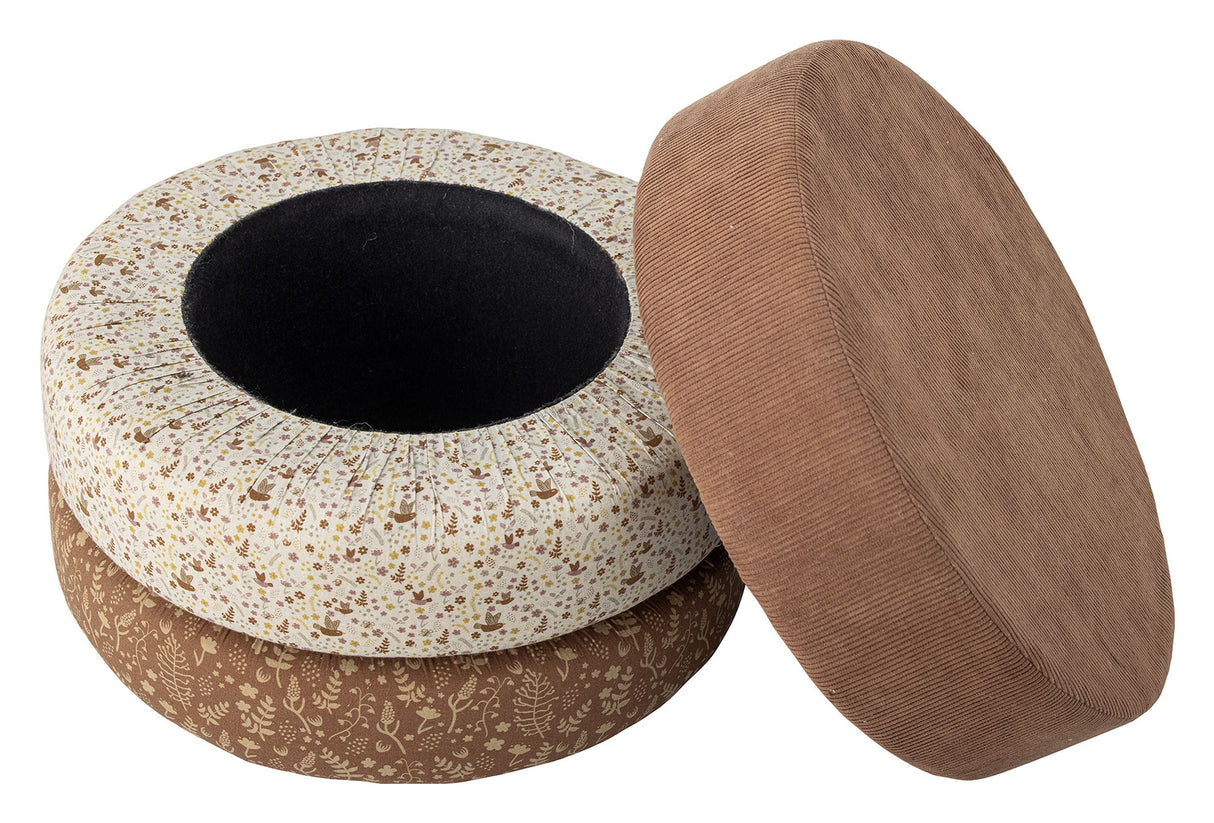 Jo Pouf, Brown, Cotton, Ø43