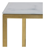 Filippa kaffebord 90x60, vitt marmortryck/guld