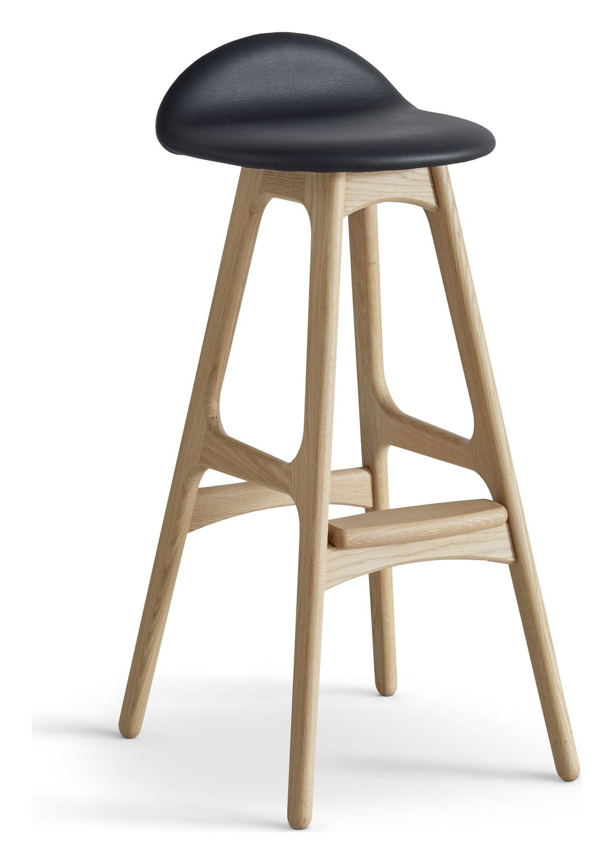 Findahl buck high barstool ek/tvål, Sydney svart läder