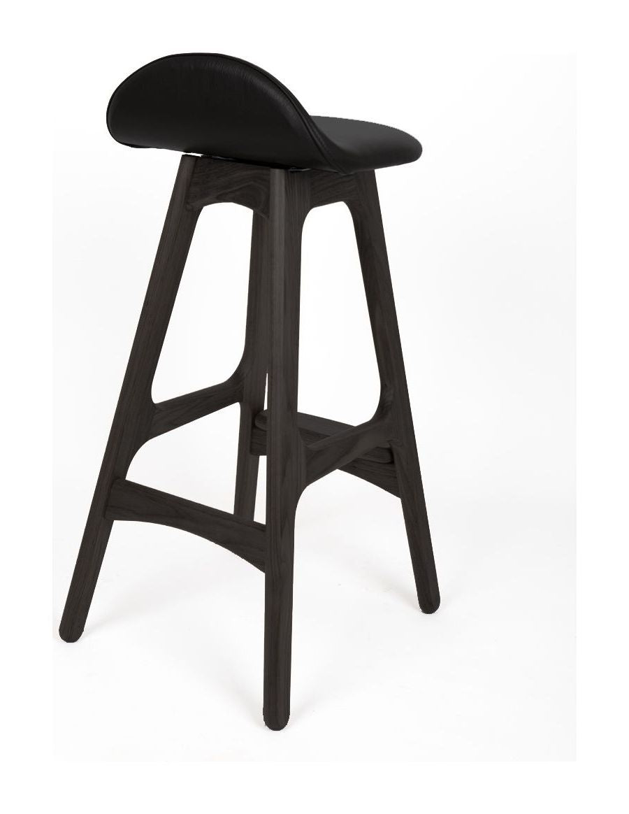 Findahl buck high barstool ek/svart, Sydney svart läder