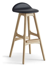 Findahl buck high barstool ek/obehandlad, Sydney svart läder