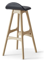 Findahl buck high barstool ek/obehandlad, Sydney svart läder