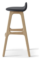 Findahl buck high barstool ek/obehandlad, Sydney svart läder