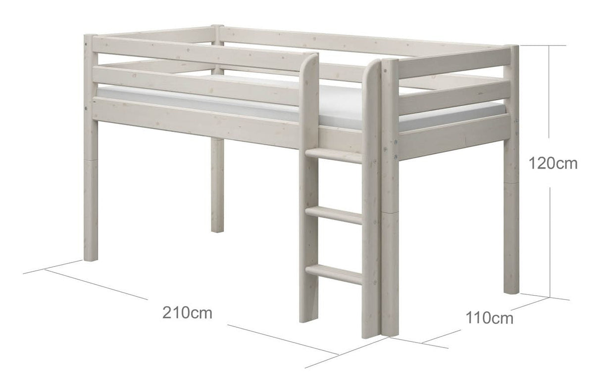 Klassisk halvhög säng 90x200, vit