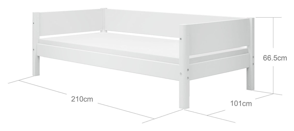 Flexa vit enkelsäng med headboard, 200x90