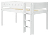 Flexa White Half High Bed, 200x90