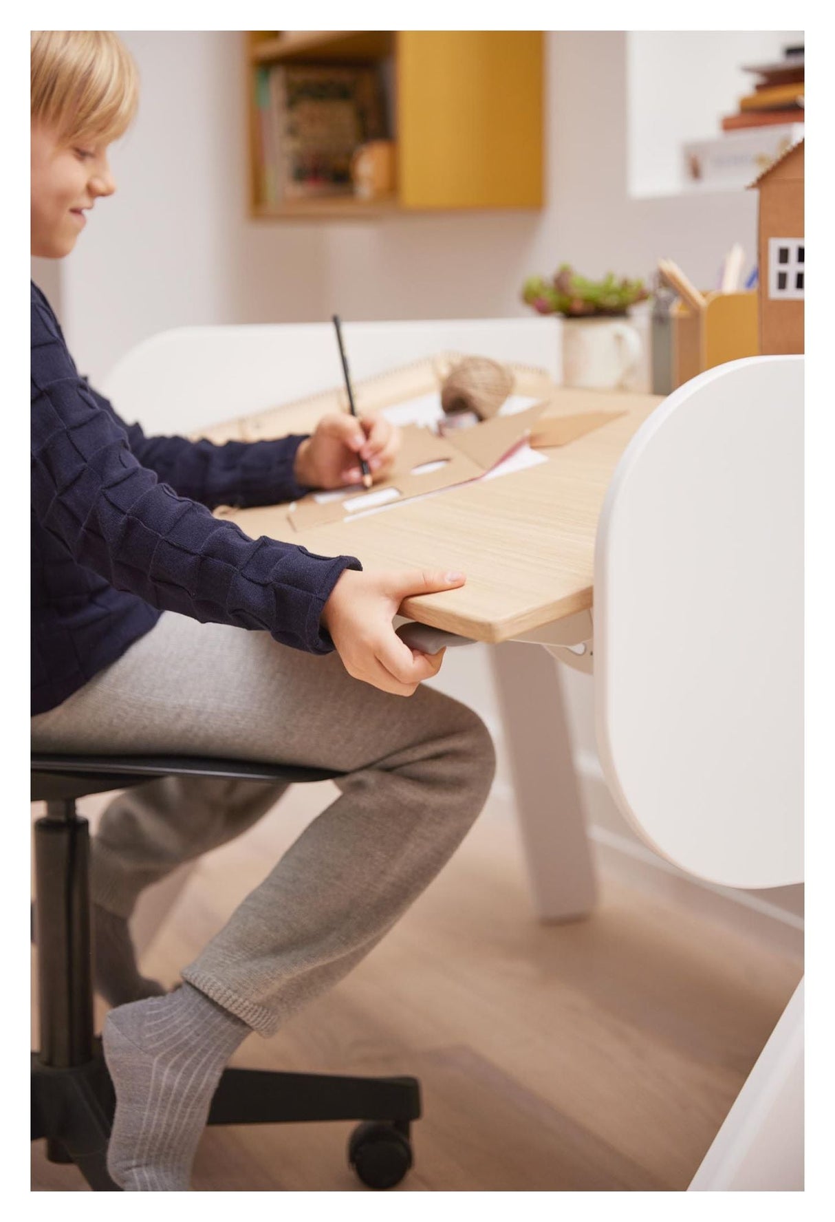 Woody Desk, White/Oak