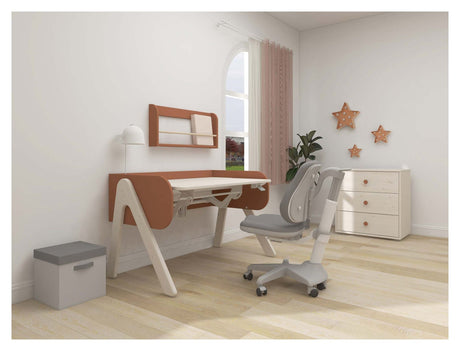 Woody Desk, White/Pink/Pine