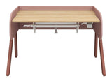 Woody Desk, Pink/Oak