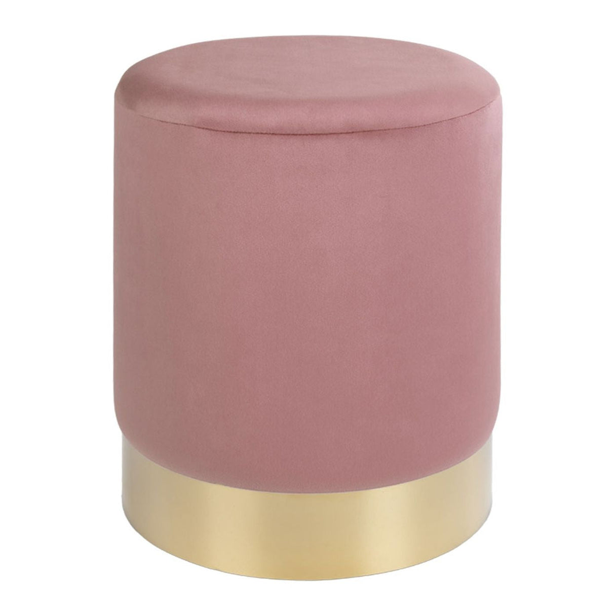 Gamby Puf Ø34 i Velor, Rose/Brass