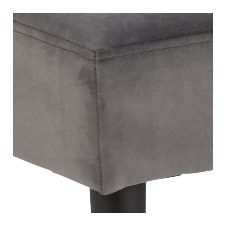 Glory Bench, Dark Grey Velvet