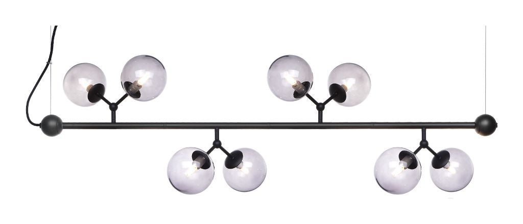 Halo design atom bordslampa rök med 8 glas 8xg9