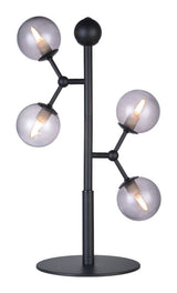 Halo design atom bordslampa, svart/ rökglas 4xg9