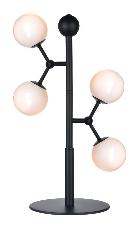 Halo design atom bordslampa, svart/opal, 4xg9